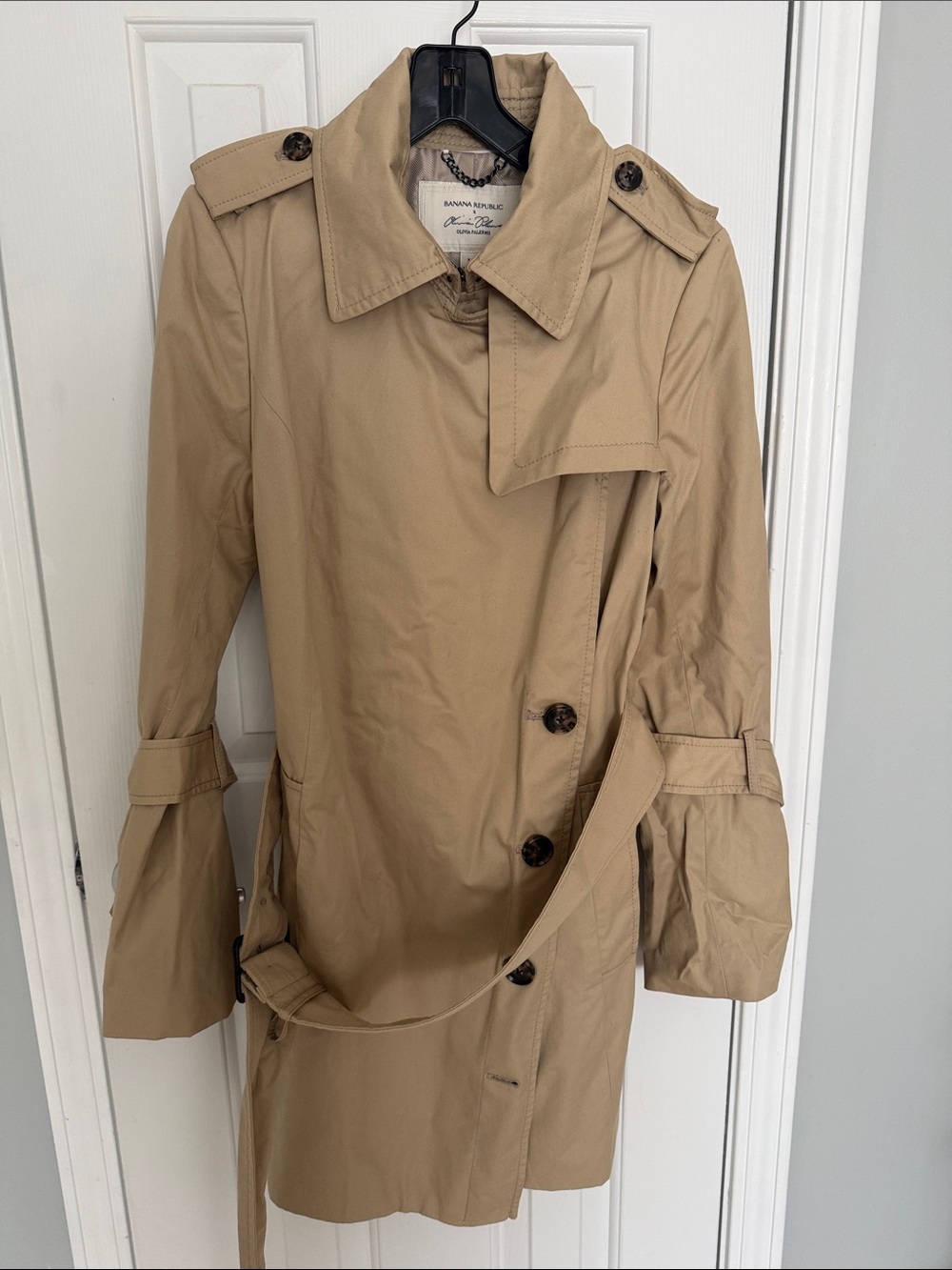 Olivia Palermo for Banana Republic Beige Asymmetrical Trench Coat